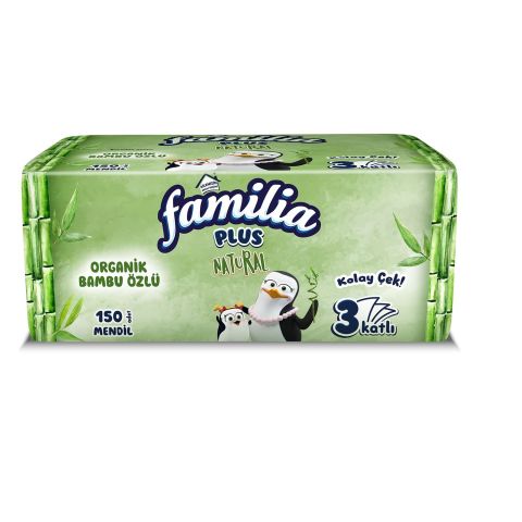 FAMİLİA MENDİL NATURAL 150'Lİ 3 KATLI BAMBU ÖZÜ 1*18