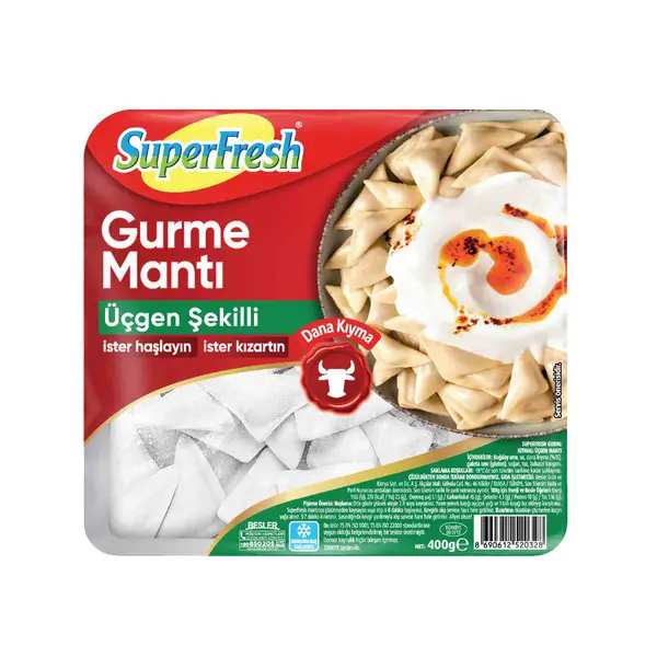 SÜPERFRESH MANTI GURME ÜÇGEN 400GR 1*16