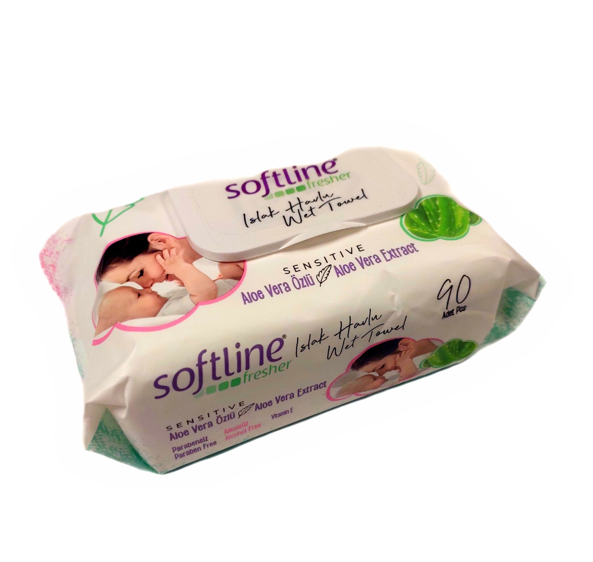 SOFTLİNE 90LI ISLAK HAVLU ALOE VERA ÖZLÜ 1*18