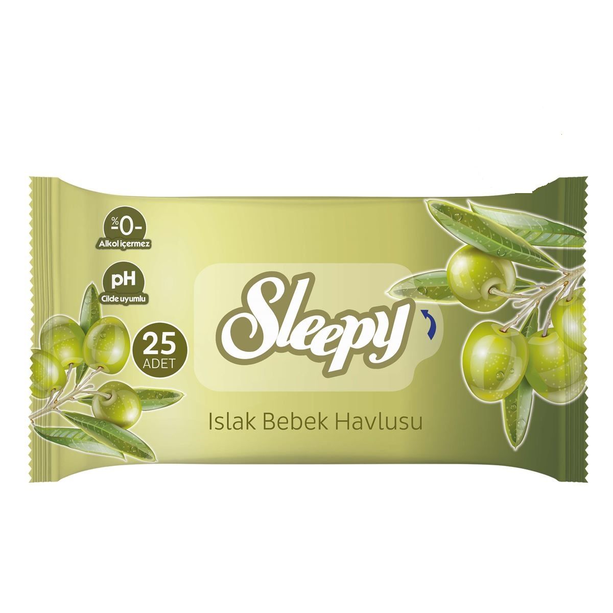 SLEEPY ISLAK HAVLU DOĞAL ZEYTİNYAĞLI 25'Lİ 1*72