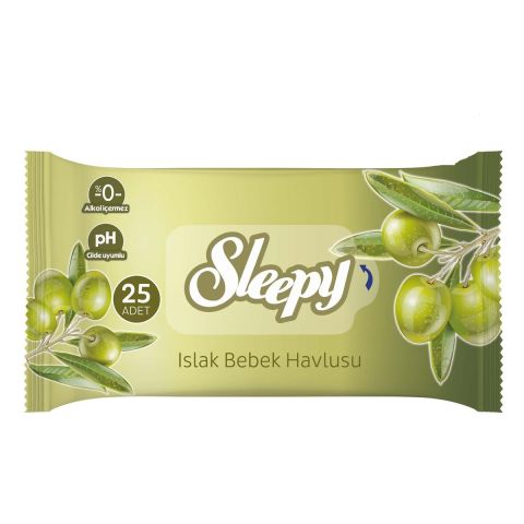 SLEEPY ISLAK HAVLU DOĞAL ZEYTİNYAĞLI 25'Lİ 1*72