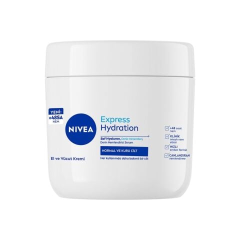 NIVEA KREM 400ML EXPRESS HYDRATİON EL VE VÜCUT 48SA 83881 1*12
