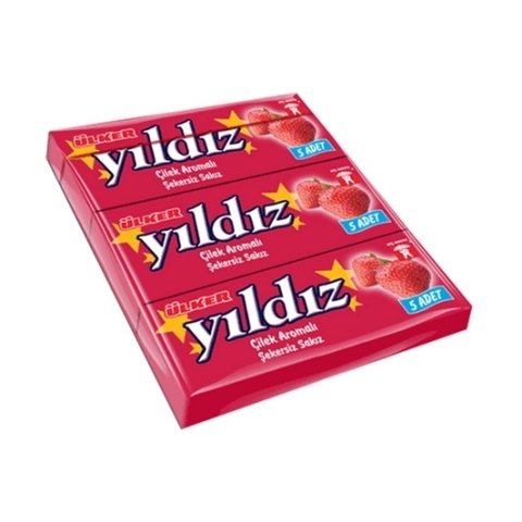 ÜLKER S.YILDIZ SAKIZ 3LÜ STICK ÇİLEKLİ 21GR 2252-08 1*3
