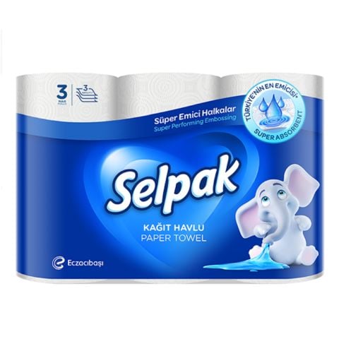 SELPAK H.3'LÜ HAVLU SÜPER EMİCİ %20 BEDAVA 1*8