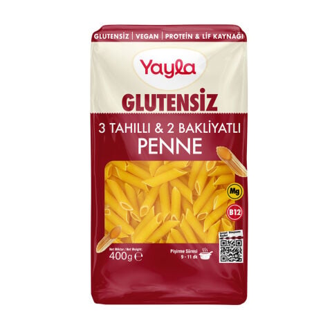 YAYLA MAKARNA GLUTENSİZ 400G 3 TAHILLI & 2 BAKLİYATLI 1*15
