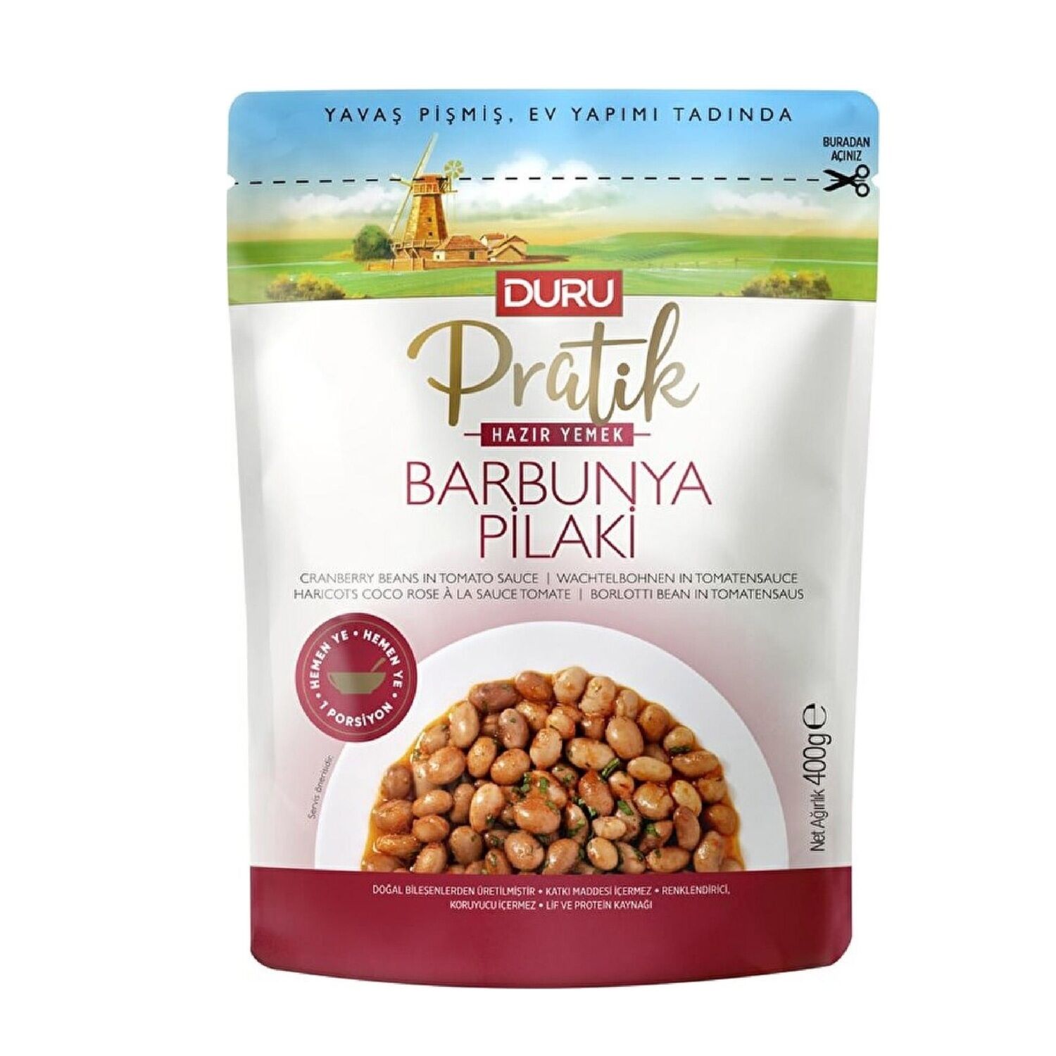 DURU BAK.PRATİK BARBUNYA PİLAKİ 400G 1*8