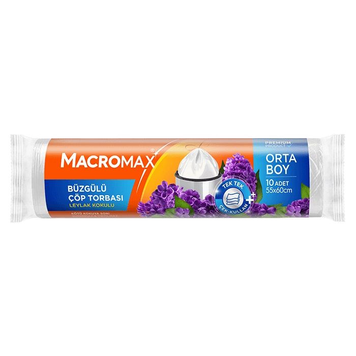 MACROMAX ÇÖP POŞ.BÜZG.ORTA LEYLAK 10'LU 55X60CM 2025647 1*25