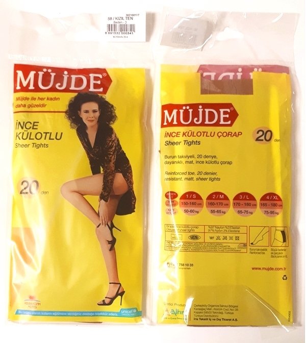 MÜJDE K.NO:58 BEDEN:3 KÜLOTLU ÇORAP 1*6