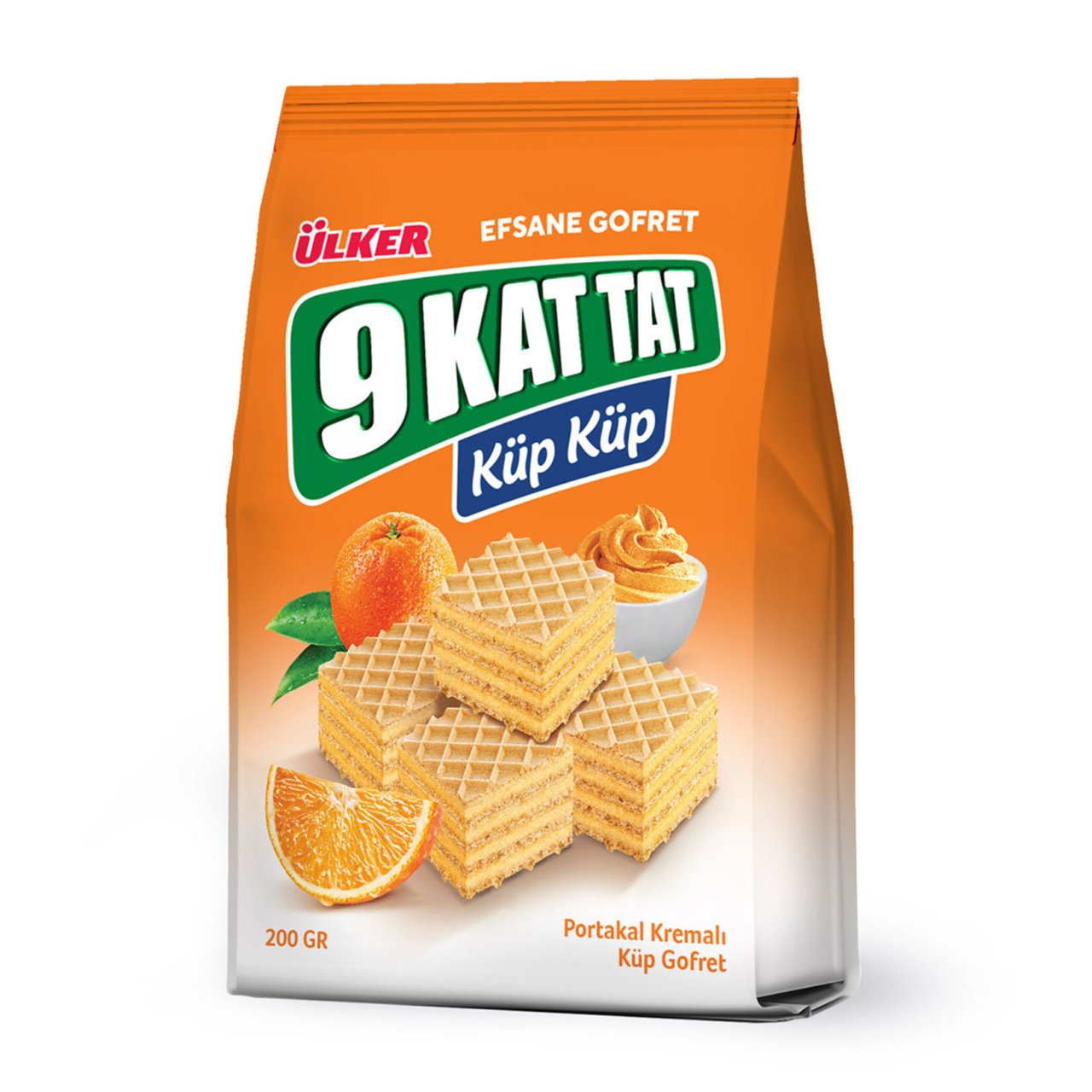 ÜLKER B.9KAT GOFRET KÜP KÜP 200GR PORTAKALLI 860-01 1*10
