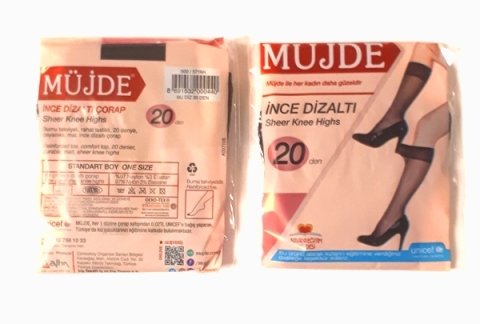 MÜJDE D.NO:500 SİYAH DİZALTI ÇORAP 1*24