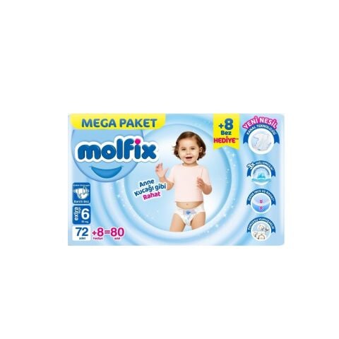 MOLFİX MEGA 6EXTRA LARGE 15+KG 72+8'Lİ 1*2