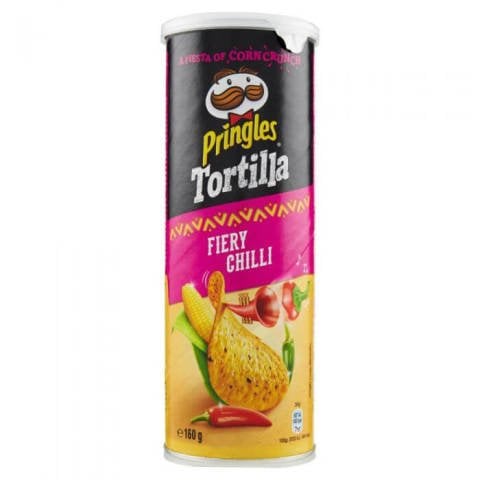 PRİNGLES TORTİLLA 160GR FIERY CHILLI 1*18