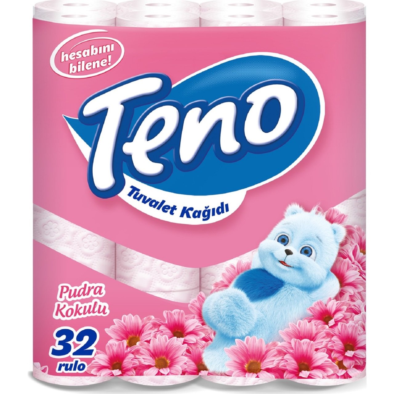 TENO TUVALET KAĞIDI 32'Lİ ÇİFT KAT PUDRA KOKULU 1*3
