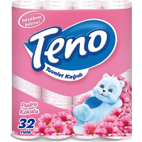 TENO TUVALET KAĞIDI 32'Lİ ÇİFT KAT PUDRA KOKULU 1*3