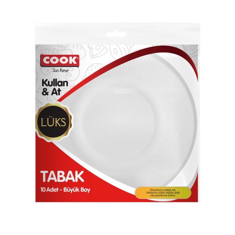 COOK  PLASTİK TABAK 10'LU BÜYÜK LÜKS 1*50