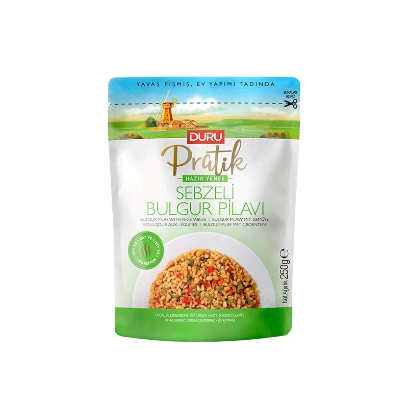 DURU BAK.PRATİK HAZIR 250GR SEBZELİ BULGUR PİLAVI 1*8