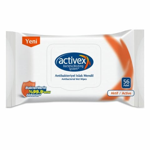 ACTİVEX ISLAK HAVLU.56'LI AKTİF ANTİBAK////TERİYEL 1*12