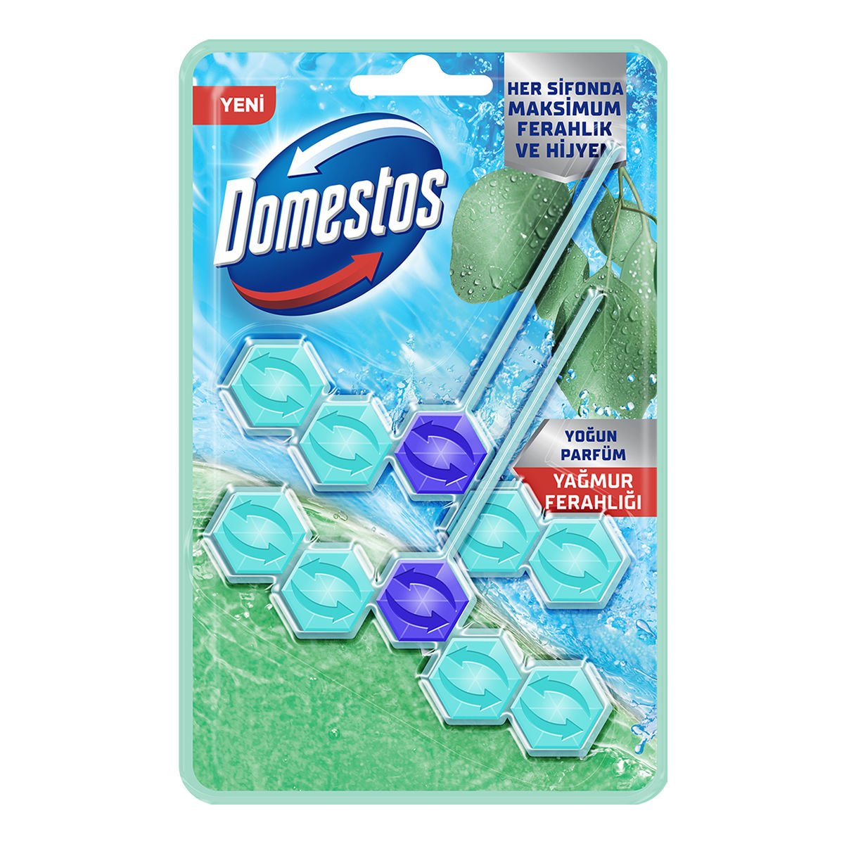 DOMESTOS WC BLOK 5'Lİ DUO YAĞMUR FERAHLIĞI 2*50G 1*7