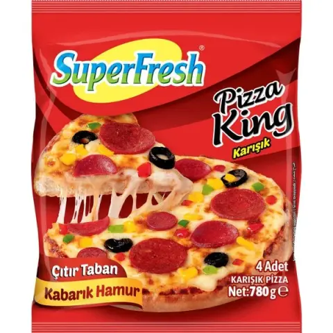 SÜPERFRESH PİZZA KİNG 4'LÜ SUCUKLU 740GR 1*4