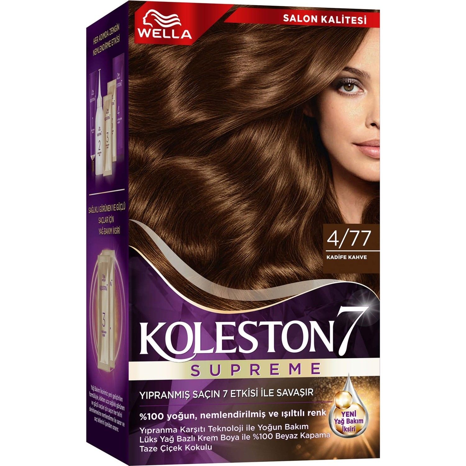 KOLESTON SET 4/77 KADİFE KAHVE SUPREME 1*18