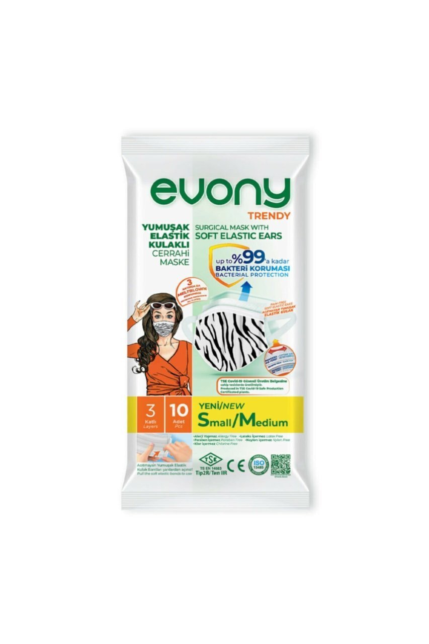 KORUYUCU 10LU EVONY MASKE 3KATLI S-M 1*16
