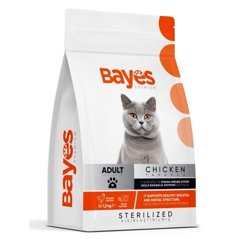KEDİ M.BAYES 1,2KG TAVUKLU YETİŞKİN KISIRLAŞTIRILMIŞ POŞET 1*14