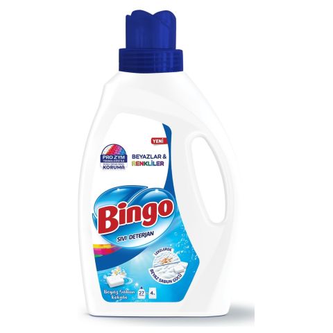 BİNGO SIVI 1755ML PREMİUM BEYAZ& RENKLİ BEYAZ SABUN 27 YIKAMA 1*9