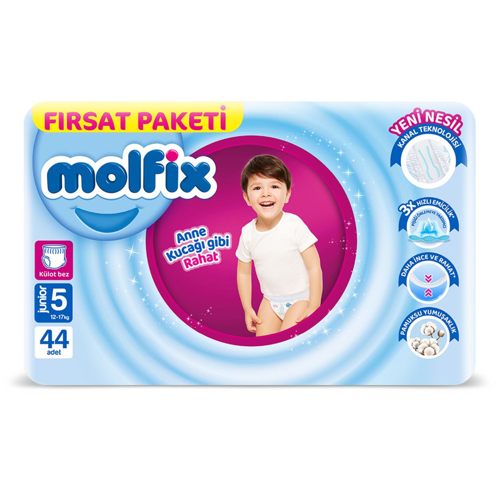 MOLFİX KÜLOT BEZ FIRSAT 5 JUNİOR 12-17KG 44'LÜ 1*4