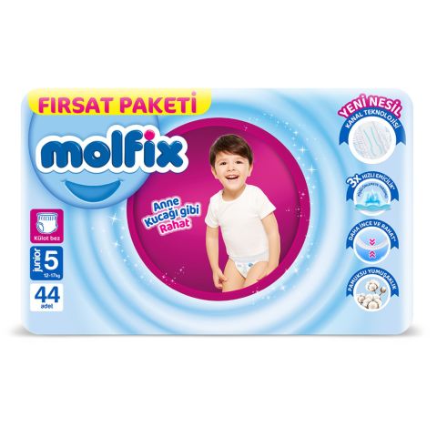 MOLFİX KÜLOT BEZ FIRSAT 5 JUNİOR 12-17KG 44'LÜ 1*4