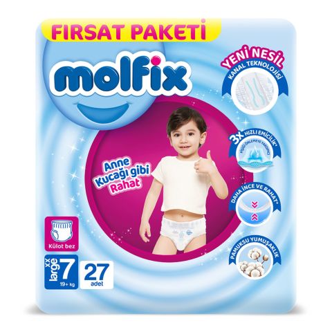 MOLFİX KÜLOT BEZ FIRSAT 7 XXLARGE 19+KG 27'Lİ 1*4