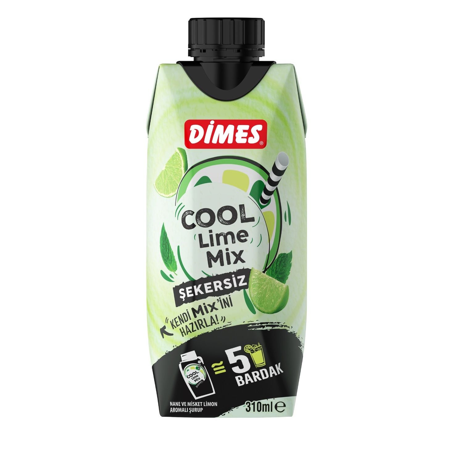 DİMES COOL 310ML LİME MİX NANE VE MİSKET LİMON ŞEKERSİZ ŞURUP 1*12