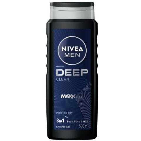NIVEA DUŞ JELİ MEN 3İN1 500ML DEEP CLEAN 84092 1*12