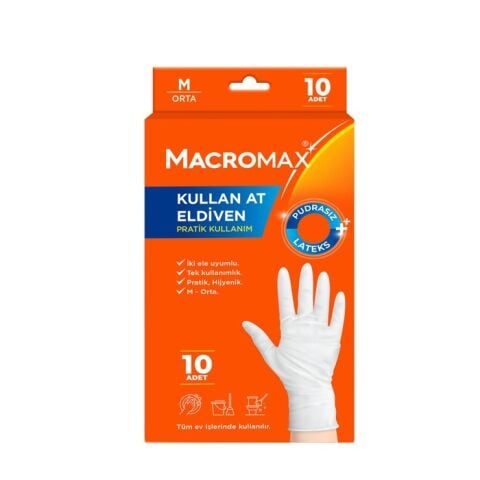 MACROMAX ELDİVEN KULLAN AT 10'LU ORTA PUDRASIZ 2025905 1*12