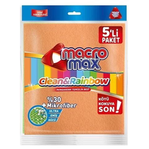 MACROMAX B.TEMİZLİK BEZİ 5Lİ RENGARENK 2025102 1*12