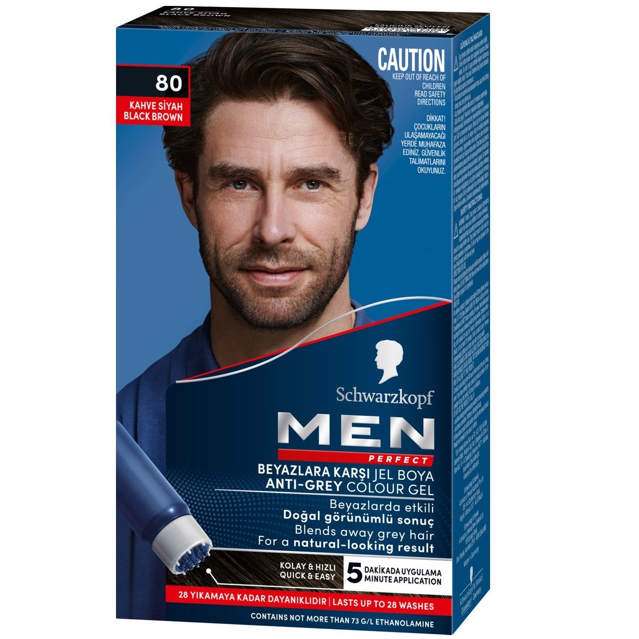 MEN PERFECT JEL BOYA 80 KAHVE SİYAH 1*6
