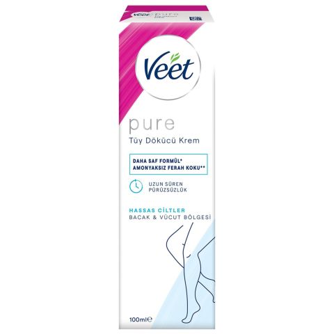 VEET TÜY DÖK.KREM 100ML PURE BACAK VE VÜCUT HASSAS CİLT 1*12
