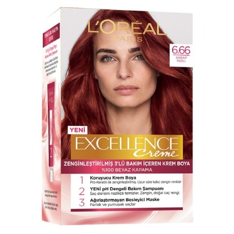 EXCELLENCE CREME 6.66 KOYU KUMRAL YOĞUN KIZIL 1*6