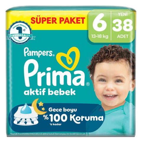 PRİMA SÜPER PAKET 6EXTRA LARGE 38'Lİ 13-18KG 1*2