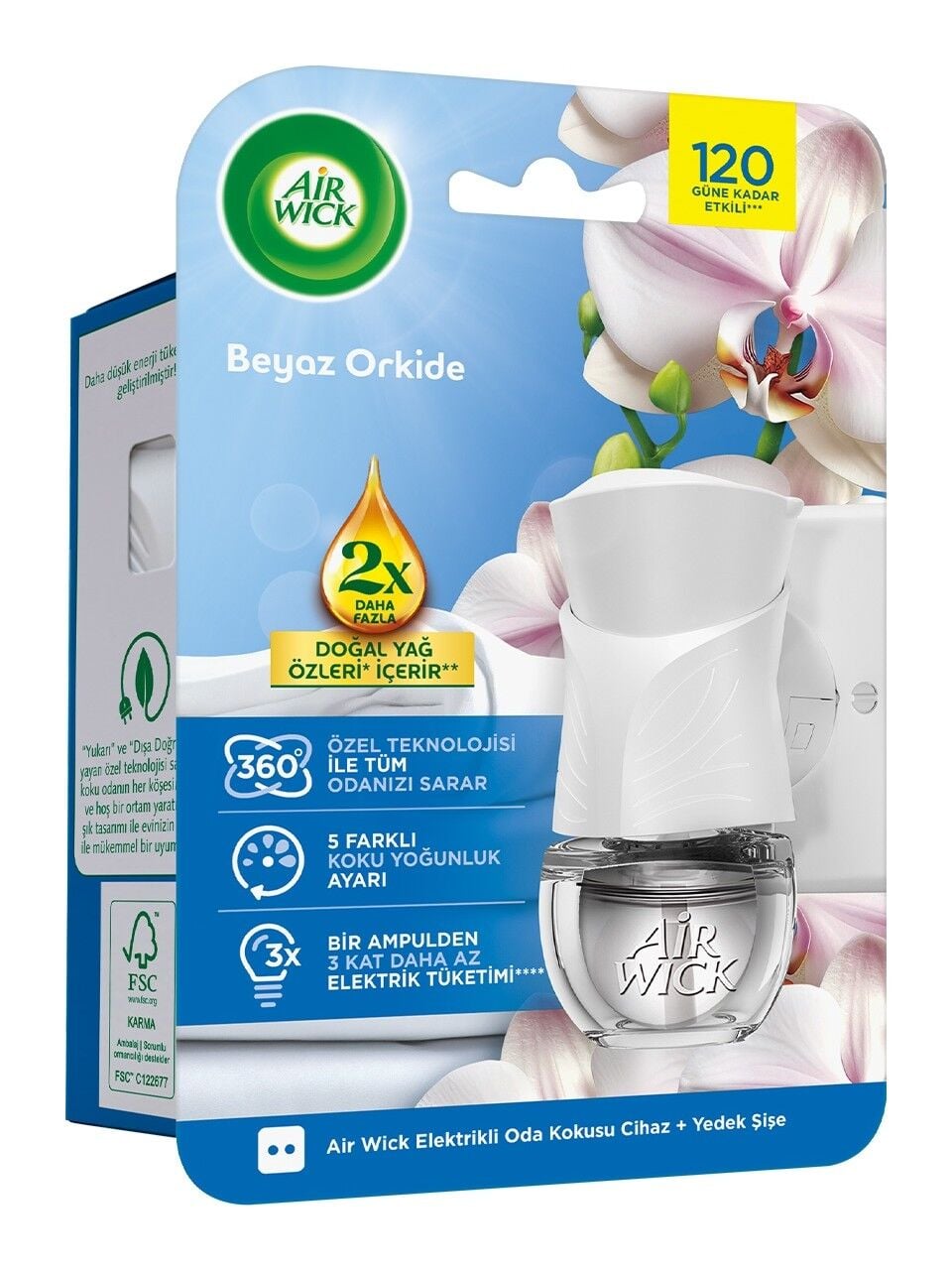 AİR WİCK ODA KOKUSU CİHAZ+ YEDEK 19ML BEYAZ ORKİDE ELEKTRİKLİ 1*6