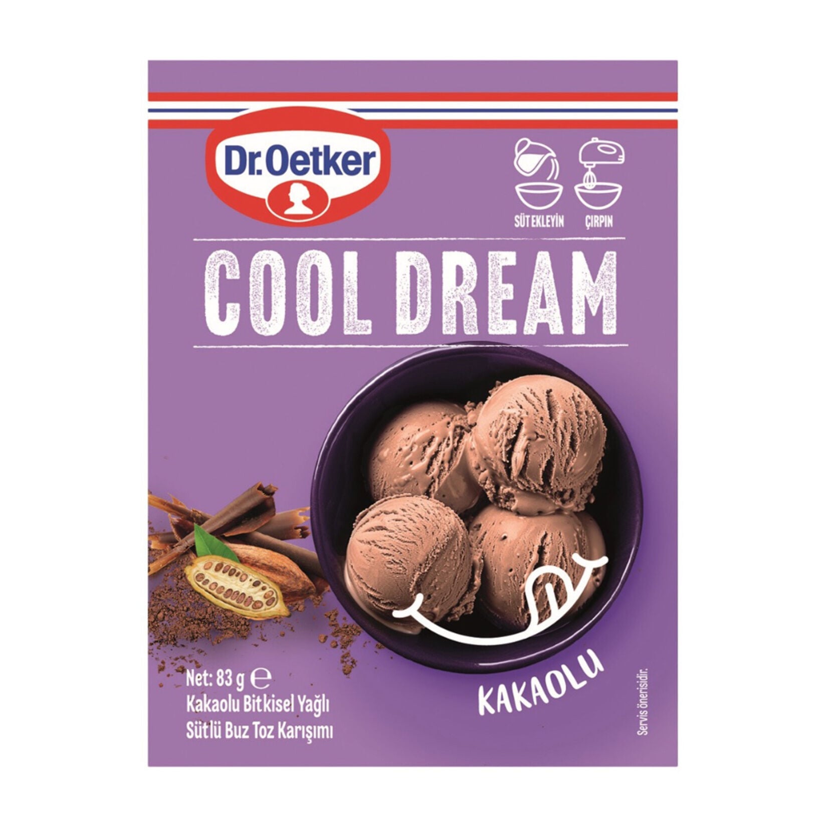 DR.OETKER COOL DREAM KAKAOLU SÜTLÜ BUZ TOZ 83G 1*12