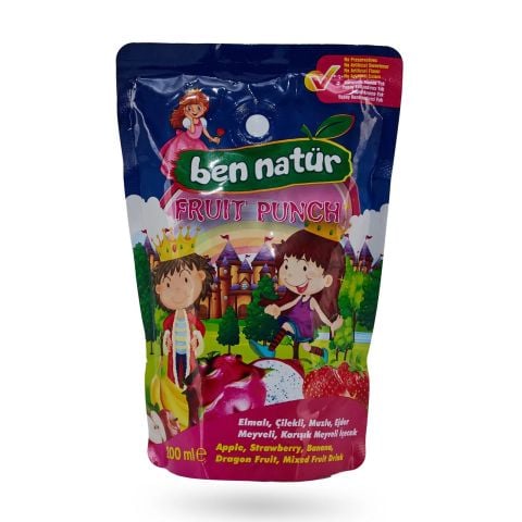 BEN NATÜR 200ML MEYVELİ İÇECEK FRUİT PUNCH ( ELMA, ÇİLEK, MUZ, EJDER ) 1*20