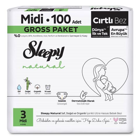 SLEEPY B.GROSS 3MİDİ 4-9KG 100'LÜ CIRTLI 1*4