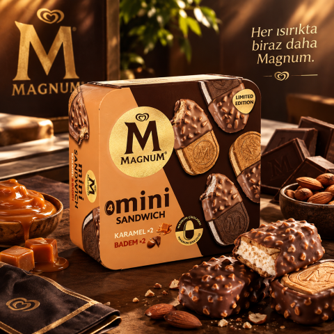 ALGİDA MAGNUM MİNİ 4LÜ SANDW.BADEM&KARAMEL 1*4