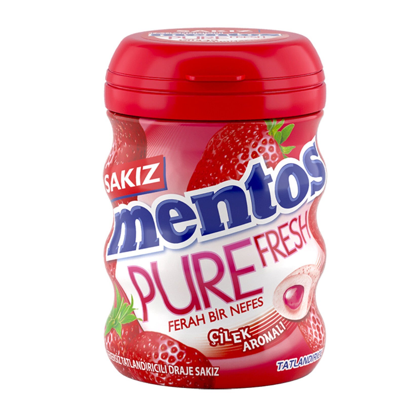 MENTOS S.PURE ÇİLEK AROMALI SAKIZ KUTU 60GR 1*4