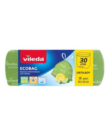 VİLEDA ÇÖP P.BÜZ.ORTA LİMON 15'Lİ 30LT 55X55CM 1*15