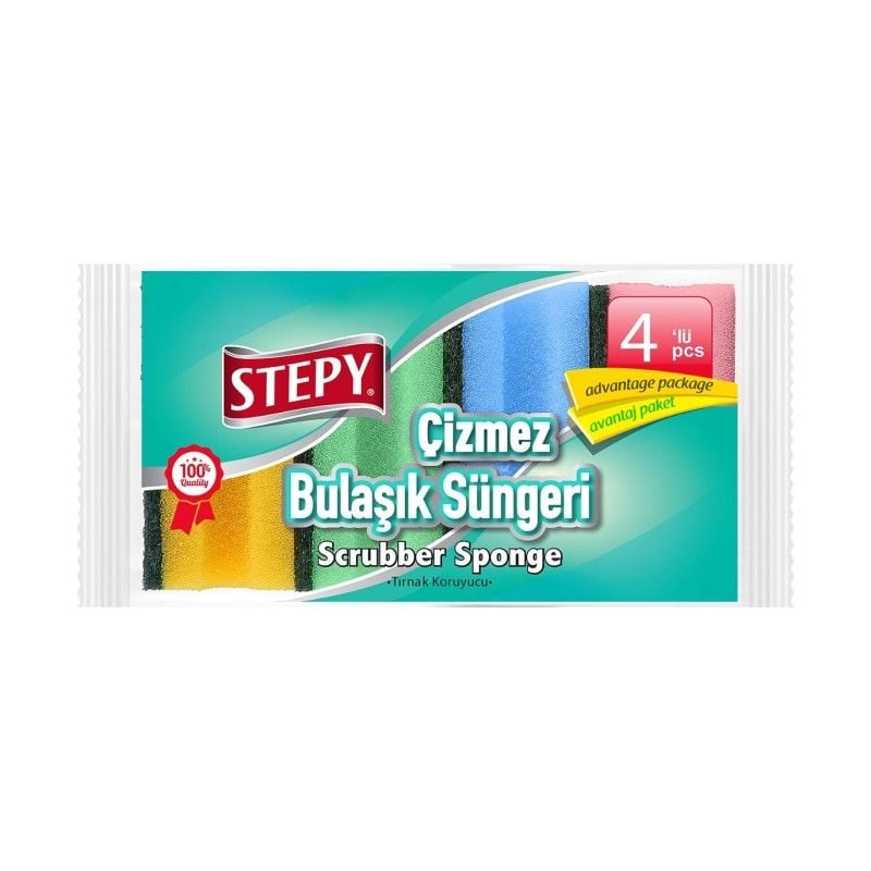 STEPY BULAŞIK SÜNGERİ ÇİZMEZ 4'LÜ 1*24