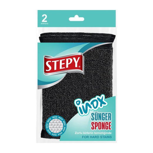 STEPY BULAŞIK SÜNGERİ İNOX 2'Lİ 1*24