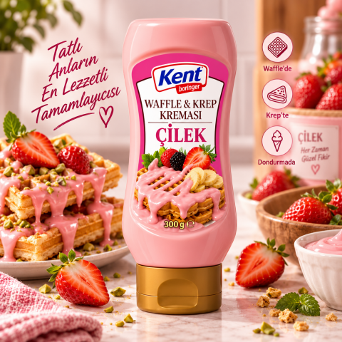 KENT BORİNGER SOS WAFFLE&KREP ÇİLEK 300G 1*6