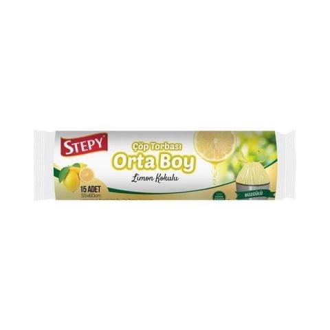 STEPY ÇÖP POŞETİ BZG.ORTA LİMON 15'Lİ 55*60CM 1*25