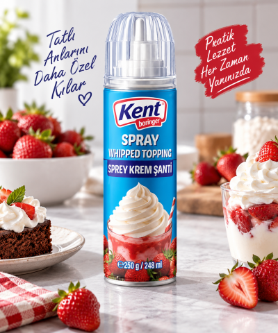 KENT BORİNGER KREM ŞANTİ SPREY SADE 250GR 1*12